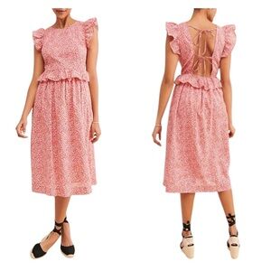 Vero Moda Dress Size Small Floral Midi Open Back